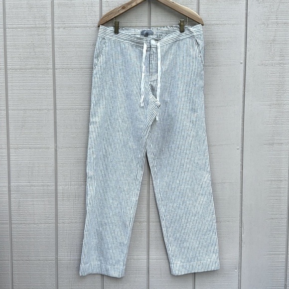 Daisy Fuentes Hampton Weekend Linen Pants - Crème Fraiche/Ink - Picture 1 of 14